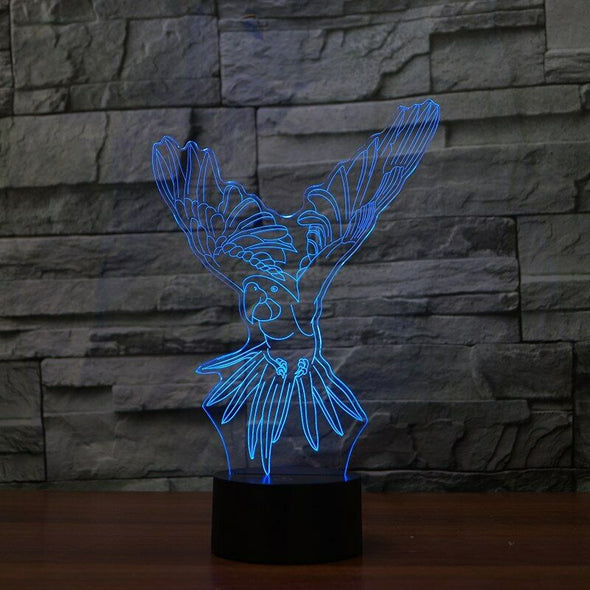 Parrot Macaw Flying 3D NIGHT LIGHT