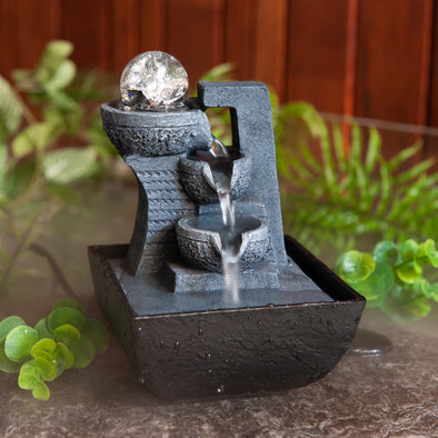 STONE URNS WATER FEATURE